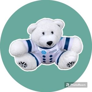 Snowflake Captain Polar Bear in White Astronaut Suit Sitting 8" stuffed animal